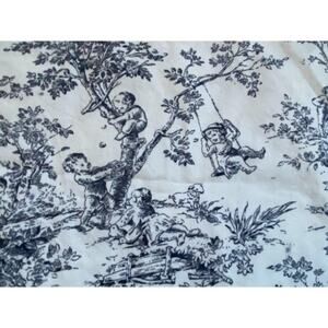 French Country Black & White  Baby Toile Curtain 1 Panel